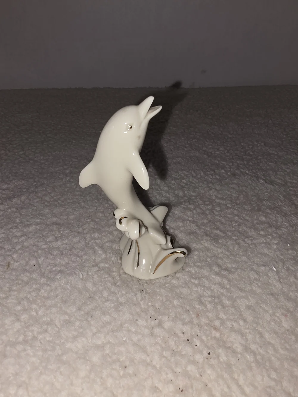White Ceramic Dolphin Figurine LENOX